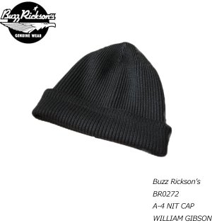 画像1: BUZZ RICKSON'S バズリクソンズ BR02272 WILLIAM GIBSON COLLECTION Type BLACK A-4 KNIT CAP   ウイリアムギブソン ブラック ニットキャップ ワッチニット ミリタリー  ニット帽  帽子