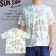 画像1: SUN SURF サンサーフ SS39283 COTTON × LINEN OPEN SHIRT “MACINTOSH UKULELE” コットン リネン スラブヤー ン オープンシャツ ウクレレ メニュー柄 マトソンライン フランク・マッキントッシュ ヴィンテージ 復刻 ハワイアンシャツ アロハシャツ 日本製 madeinjapan (1)