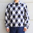 画像2: WEARMASTERS by attractions ウエアマスターズ バイ アトラクションズ lot.819 Argyle Blouson アーガイルブルゾン 50s 50年代 ミッドセンチュリー アーガイル チェック テキスタイル レーヨンリネン 抜染プリント ブルゾン ジャケット (2)