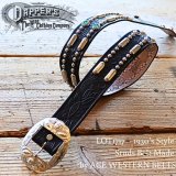 DAPPER'S × ACE WESTERN BELTS 1717 1930’s Style Studs Belt Made by ACE WESTERN BELTS ダッパーズ エースウエスタンベルト 職人手打ち スタッズベルト  ウエスタンベルト ストーン ジュエリー ベルト