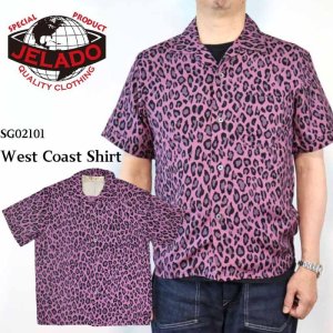 画像1: JELADO ジェラード SG02101 West Coast Shirt ウエストコートシャツ SPROUT 50年代 BOXシルエット オープンカラーシャツ 豹柄 ヒョウ柄 レオパード シャツ 柄シャツ アニマル柄 レトロ アロハ生地 半袖シャツ 