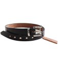 画像2: ARTBROWN アートブラウン EGB33002AB UK SADDLE LEATHER FIREMAN BELT 33mm幅ファイヤーマンベルト ニッケル UKサドルレザー クイックリリース と 消火ホース の バックル 真鍮 オリジナルベルト 表裏牛革 ベルト レザーベルト 牛革 デニム  日本製 madeinjapan (2)