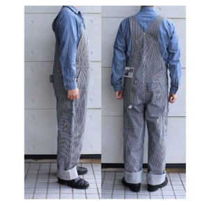 画像2: HEADLIGHT ヘッドライト HD42456 11oz. HICKORY STRIPE OVERALLS ヒッコリーストライプ製オーバーオール アンカーフック トライアングルポケットダイヤモンドバック ドーナツボタン anchor hook triangle pocket donut button 日本製 madeinjapan