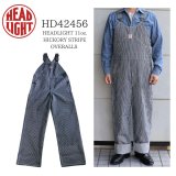 HEADLIGHT ヘッドライト HD42456 11oz. HICKORY STRIPE OVERALLS ヒッコリーストライプ製オーバーオール アンカーフック トライアングルポケットダイヤモンドバック ドーナツボタン anchor hook triangle pocket donut button 日本製 madeinjapan