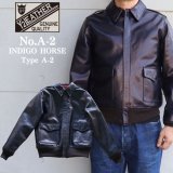 Y'2 LEATHER ワイツーレザー INDIGO HORSE Type A-2 インディゴ ホース cotton dyed twill コットン ツイル talon タロン 馬革 本革 天然 leather jacket レザージャケット red cotton lining レッドコットン horsehide ホースハイド 藍 アウター 日本製 madeinjapan 