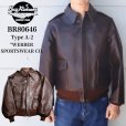 画像1: BUZZRICKSONS バズリクソンズ BR80646 Type A-2 “WERBER SPORTSWEAR CO. ORDER No. 39-2951P” アウター ジャケット フライトジャケット flight jacket outer レザー leather 台襟なし フックレスジッパー 馬革 BRONCO HIDE ブロンコハイド  茶リブ (1)