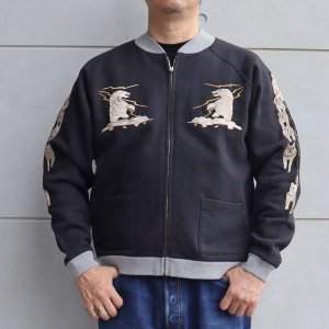 画像2: TAILOR TOYO テーラー東洋  SUKA FULL ZIP SWEAT EMBROIDERED ALASKA スカフルジップ スエット アラスカ TT69475 スカジャン柄 白熊柄 犬ぞり柄 イヌイット 刺繍 スエットシャツ sweatshirt  white bear pattern dogsled embroidery コットン cotton レーヨン rayon