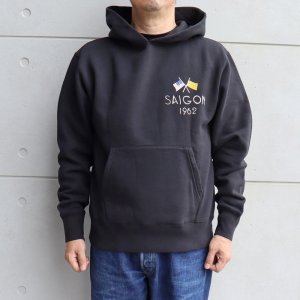 画像2: TAILOR TOYO テーラー東洋 SUKA HOODED PARKA EMBROIDERED SAIGON 1962 TT69473 スカパーカー 刺繍 embroidery 裏起毛 lining スエット sweatshirt カンガルーポケット コットン 綿 cotton レーヨン rayon Vietnam jacket ベトナムジャケット