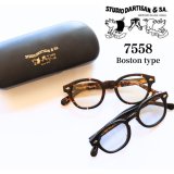 STUIDO D'ARTISAN ステュディオダルチザン SUNGLASS サングラス 7558 ボストンタイプ boston デミ柄 tortoiseshell pattern スタンダード standard 太縁メガネ アイウエア eyewear アメカジスタイル カジュアルスタイル 日本製 madeinjapan