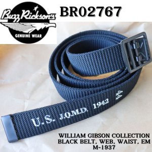 画像1: BUZZ RICKSON'S バズリクソンズ WILLIAM GIBSON COLLECTION BLACK BELT, WEB, WAIST, EM M-1937 ウィリアムギブソン ベルト BR02767