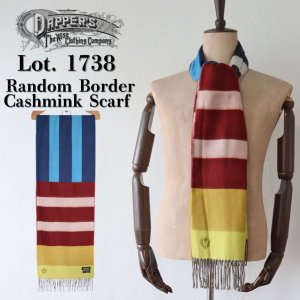 画像1: DAPPER'S ダッパーズ Random Border Cashmink Scarf 1738R マフラー スカーフ ドイツ germany