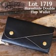 画像1: DAPPER'S ダッパーズ Horsehide Double Flap Wallet ホースハイド ダブル フラップ ウォレット 1719 皮革 WALDES 長財布 (1)