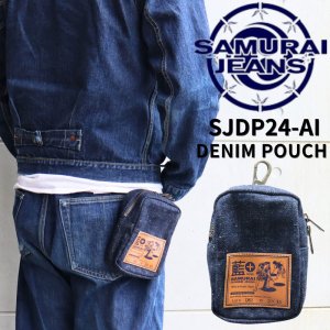 画像1: SAMURAI JEANS サムライジーンズ DENIM POUCH デニムポーチ SJDP24-AI 18oz藍+ コットン cotton 小物 accessories