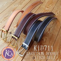 KC's ケイシイズ ベルト 1 3/4インチ ギャリソン ダブルステッチ  GARRISON DOUBLE STITCH BELT KID711 天然皮革  牛革 オイルステアハイド グッズ goods accessories 