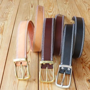 画像2: KC's ケイシイズ ベルト 1 3/4インチ ギャリソン ダブルステッチ  GARRISON DOUBLE STITCH BELT KID711 天然皮革  牛革 オイルステアハイド グッズ goods accessories 