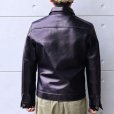 画像3: Y'2 LEATHER ワイツーレザー INDIGO HORSE 1st Type JACKET インディゴホース ファストタイプ ジャケット IB-140  horsehide ホースハイド 馬革 レザージャケット leather jacket