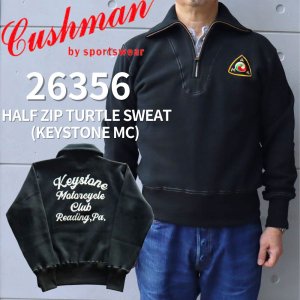 画像1: CUSHMAN クッシュマン HALF ZIP TURTLE SWEAT (KEYSTONE MC) ハーフジップ タートルスウェット 26356 アウター 防寒性 保温性