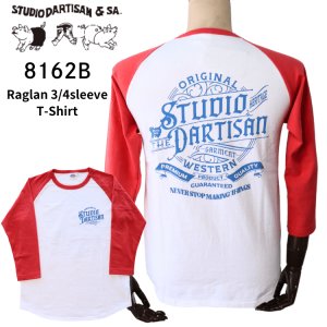 画像1: STUDIO D'ARTISAN ステュディオダルチザン プリントラグラン7分袖Tシャツ 8162B アメカジスタイル 3/4 raglan sleeve Made in JAPAN 日本製