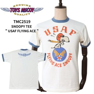 画像1: TOYS McCOY トイズマッコイ TMC2519 SNOOPY TEE " USAF FLYING ACE " 半袖Tシャツ スヌーピーT ミリタリー ウィング& スター リンガーT 米空軍