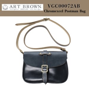 画像1: ART BROWN アートブラウン VGC00072AB Chromexcel Postman Bag クロムエクセル ポストマンバッグ 日本製 ショルダーバッグ 本革 Horween社製クロムエクセル 長財布が入るサイズ