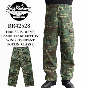 画像1: BUZZ RICKSON'S バズリクソンズ BR42528 TROUSERS, MEN'S, CAMOUFLAGE COTTON, WIND RESISTANT POPLIN, CLASS 2  ミリタリーパンツ カモフラ カモフラージュ ワークパンツ トラウザーズ ファティーグパンツ リーフパターン  日本製 madeinjapan