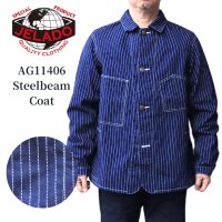 JELADO ジェラード Steelbeam Coat AG11406 インディゴウォバッシュ カバーオール 青タグ 変形ポケット INDIGO WABASH ストライプ デニムワークジャケット  Madeinjapan