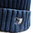 画像3: STUDIO D'ARTISAN ステュディオダルチザン 7481 INDIGO KNIT CAP デニムのような色落ち 経年変化を楽しめる インディゴニットキャップ エイジング加工 (脱色加工) Dインディゴ ダルチザン ニット帽 帽子 (3)