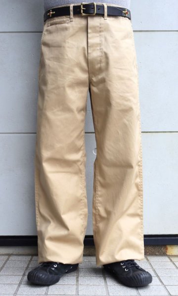 CUSHMAN クッシュマン 22011 41MODEL CHINO TROUSERS 41モデル チノトラウザー 41カーキ 太め ストレート  M41 ヨンイチ ミリタリー アメカジ 国産 made in japan ワンウォッシュ 綿 コットン １００％ チノ チノパン トラウザー - TOP