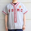 画像2: BUZZ RICKSON'S バズリクソンズ BR39268 BASEBALL SHIRT USMC 113 H.GRAY 米海兵隊USMCデザイン 野球チーム ベースボールシャツ グレイトレイクス ヴィンテージ復刻 グレー 綿100％ 日本製 madeinjapan ミリタリー 半袖 (2)