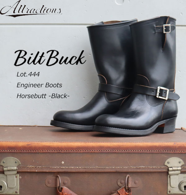 BILD BUCK ビルトバック Lot.444 Engineer Boots Horsebutt -Black 